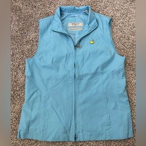 Women’s Bobby Jones Masters Golf Tournament Water Resistant Silk Vest Blue Sz M
